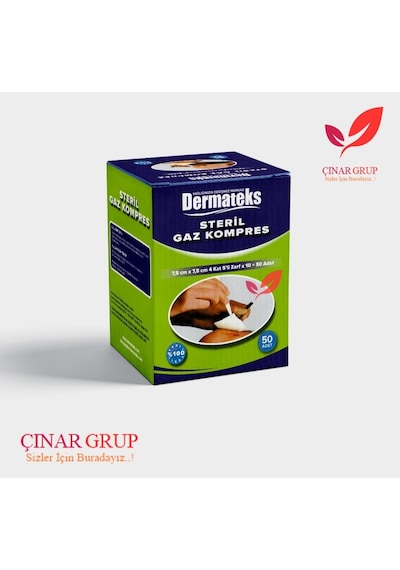 Dermateks Steril Gazlı Bez Kompres Spanç 7.5 x 7.5 CM 2 Kutu