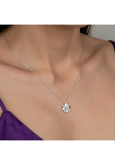 Swarovski Taşlı Gümüş Çiçek Kadın Kolye (521116981)