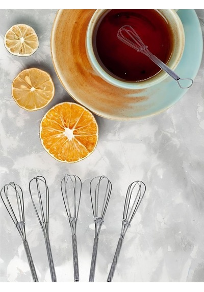 Paslanmaz Çelik Çırpıcı Çay Kaşığı Seti, Mini Karıştırıcı Tel Tasarım, Dayanıklı Ve Şık, 6'li Set Diğer