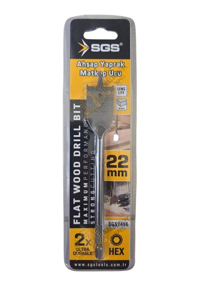 Sgs Ahşap Yaprak Matkap Ucu 22x152 Mm. - 1 Adet