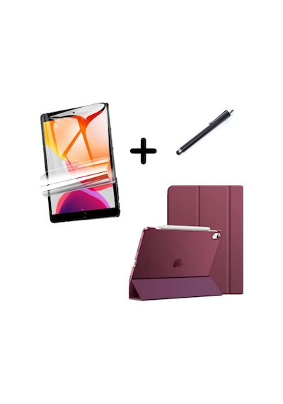 Apple Uyumlu iPad 7. 8. 9. Nesil 10.2 Kılıf Set Pu Deri Smart Tablet Kilifi Ekran Koruyucu + Kalem Kılıf