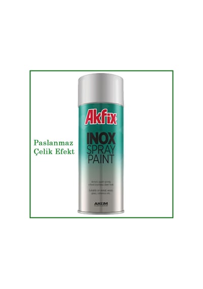 Akfix Inox Metal Paslanmaz Çelik Efektli Sprey Boya 400 ML