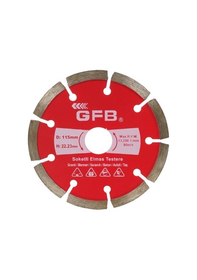 Gfb Soketli Elmas Beton -mermer Kesici 115 Mm