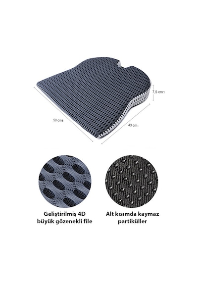 Ally 4 Boyutlu Hafızalı Ortopedik Nefes Alabilir Çıkarılabilir Ergonomik Ev Ve Araç İçin Oturma Minderi