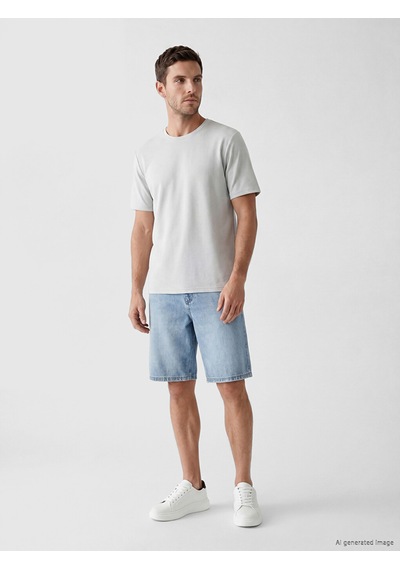 Lcwaıkıkı Classic Gri Regular Fit Basic Erkek Dry Touch Tişört