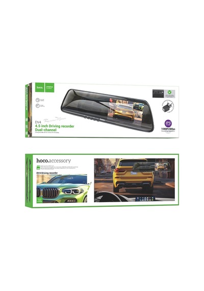 Hoco Dv4 Araç Kamerası 4.5 Lcd Dikiz Aynası Ön & Arka Çift Kamera Full Hd Dvr