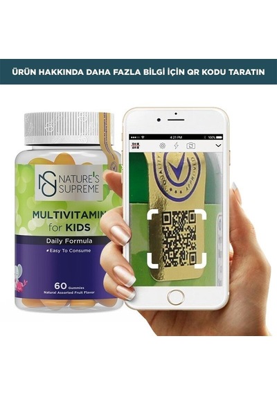 Natures Supreme Gummies Multivitamin For Kids 60 Çiğnenebilir For