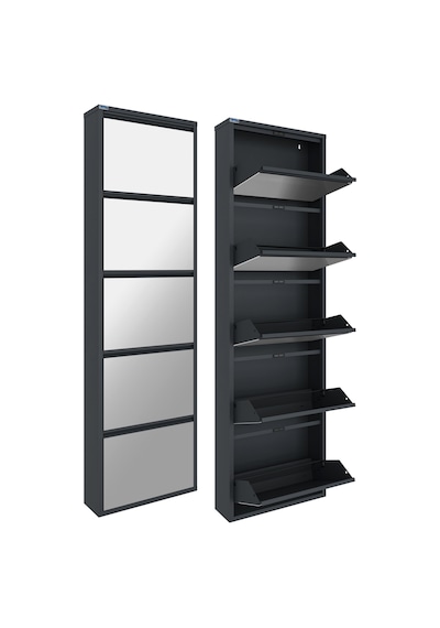 Ceha 5'li Metal Ayakkabılık - Antrasit/Aynalı K.AYK-5/A/P7024 Ceha 5'li Metal Ayakkabılık - Antrasit/Aynalı K.AYK-5/A/P7024