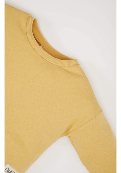 DeFacto Kız Bebek 2'li Takım Bisiklet Yaka Dokuma Etiketli Sweatshirt Beli Lastikli Tayt E2216A524WNYL516 Sarı DeFacto Kız Bebek 2'li Takım Bisiklet Yaka Dokuma Etiketli Sweatshirt Beli Lastikli Tayt E2216A524WNYL516 Sarı