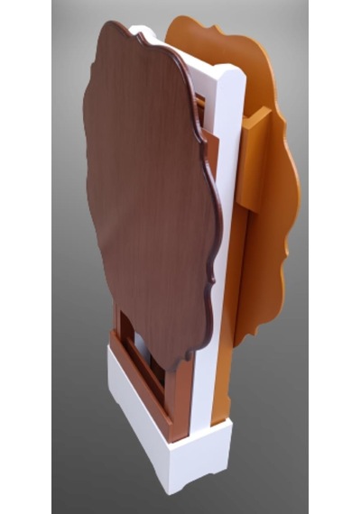 Çanta Zigon Sehpa Yonca Model İkili Takım Ahşap Mdf Hardal Ve Ceviz Renk Uyumu El Yapımı