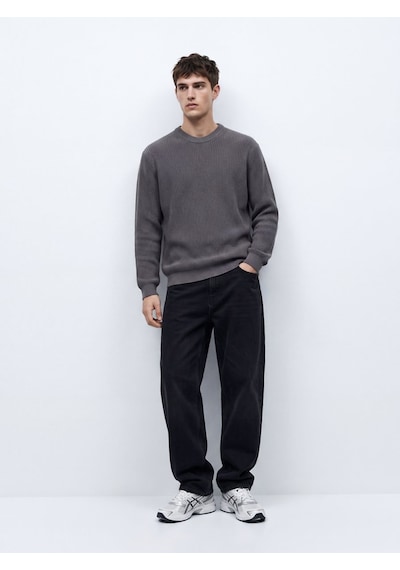LTB Regular Fit Bisiklet Yaka Triko Gri Kazak