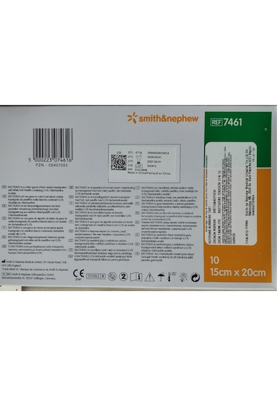 Bactigras Parafinli Antiseptik Tül Sargı Yara Bakım Örtüsü 15cm X 20cm 40 Adet S K T 2027 Ref 7461