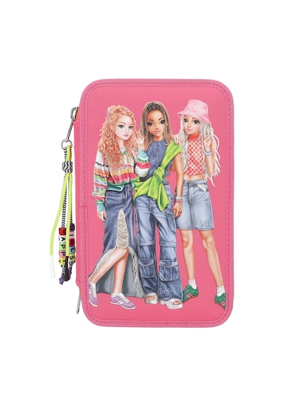 Top Model Happy Girls 3 Katlı İçi Dolu Kalem Çantası 412910 Çok Renkli