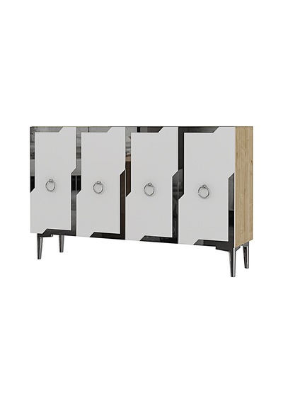 Ka1233dbs Seza120 Konsol, Kahve Köşesi Ve Tv Sehpası, Çok Amaçlı Dolap Safirmeşe - Beyaz - Sılver 120cm Ka1233dbs Seza120 Konsol, Kahve Köşesi Ve Tv Sehpası, Çok Amaçlı Dolap Safirmeşe - Beyaz - Sılver 120cm