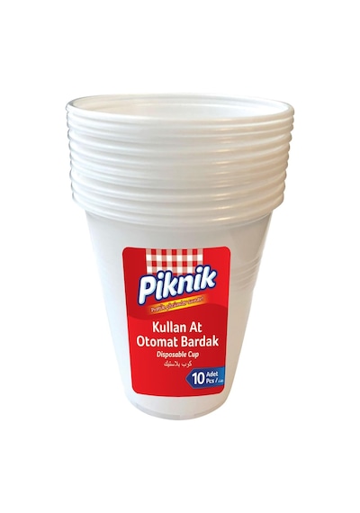 Piknik Kullan At Plastik Bardak Otomat 10'lu Beyaz 1481 07 Beyaz