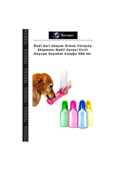 Özel Seri Ulaşım Ürünü Yürüyüş Ekipmanı Nakil Gereci Evcil Hayvan Seyahat Suluğu 500 Ml.