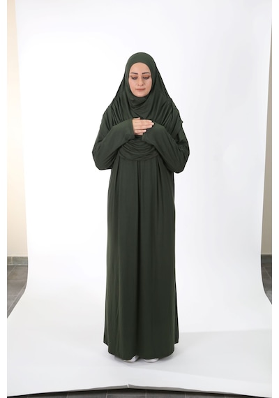 Zahranur Lady Namaz Elbisesi -haki Yeşili Haki
