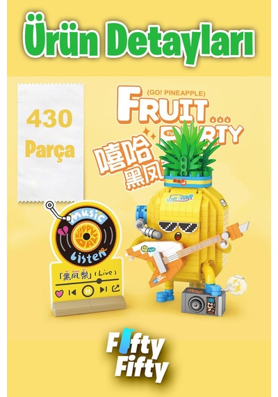 Loz Micro Block Serisi Gitarist Ananas Figürü 430 Parça Oyuncak Yapım Seti Fflz-8847
