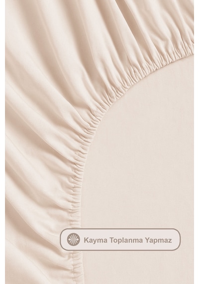 Elart Fine Nevresim Takımı Çift Kişilik Lastikli Çarşaf Pamuklu 200x220 Cm Bej Bej