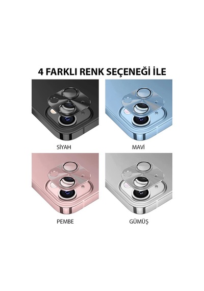 Ally Apple iPhone Uyumlu 15-15 Plus Metal Tempered Kamera Lens Koruyucu- 5775
