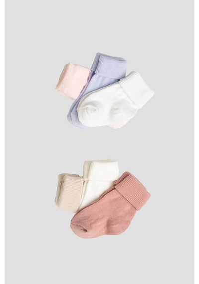 Defne Baby 5+1 Çift Kutulu Kız Newborn Yeni Doğan Ve Bebek Çorabı 0-6 Ay Karışık