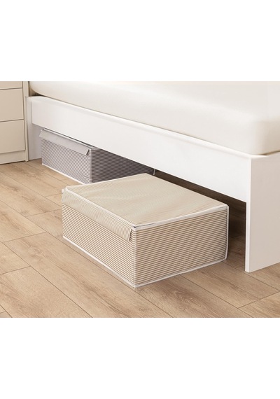 Tr Çok Amaçlı Düzenleyici Kapaklı Sandık Tipi Kutu Hurç Organizer 3 Lü Set Kahverengi, Baza 50 X 40 X 19 Genel