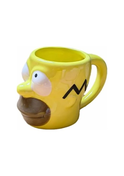 The Simpsons 3d Seramik Kupa Bardak, Sarı, Karakter Tasarımlı, Geniş Kulplu Sarı, Beyaz Ve Kahverengi