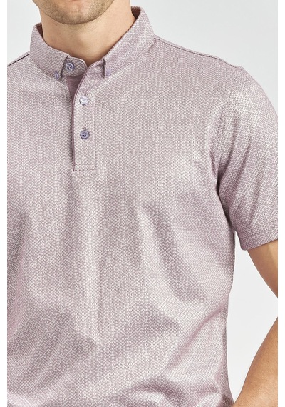 Lila Desenli Merserize Düğmeli Yaka Garnili Pamuklu Casual Slim Fit Dar Kesim Tişört 1011240164 Lila Lila Desenli Merserize Düğmeli Yaka Garnili Pamuklu Casual Slim Fit Dar Kesim Tişört 1011240164 Lila