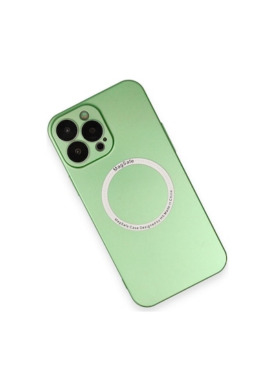 Apple Uyumlu iPhone 13 Pro Kılıf Jack Magneticsafe Lens Silikon Yeşil/
