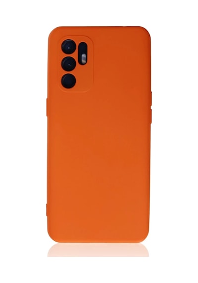 Oppo Reno 6 Uyumlu Kılıf Nano İçi Kadife Silikon - Turuncu