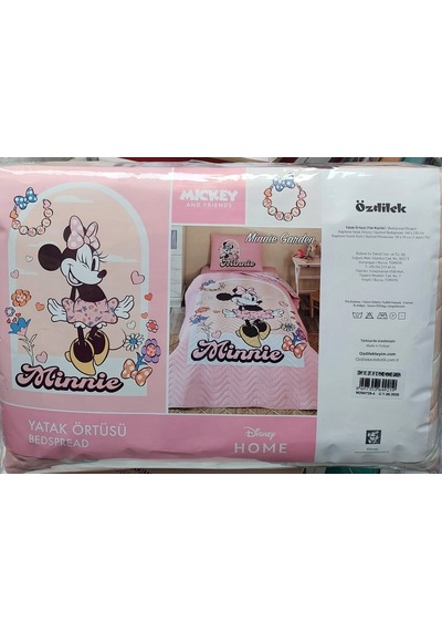 Özdilek Lisanslı Kapitoneli %100 Pamuk Minnie Garden Pembe Pembe