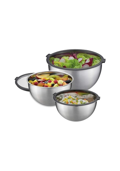 Mondi Kapaklı Kase Seti, 1 L, 2,5 L Ve 4,5 L, Paslanmaz Çelik, Karıştırma Kasesi, Salata Kasesi, Servis Kasesi, Mut Diğer
