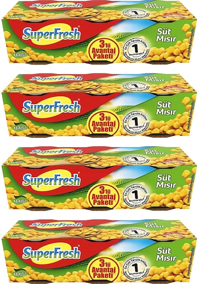 Superfresh Mısır Konserve 4'lü 3 x 200 G