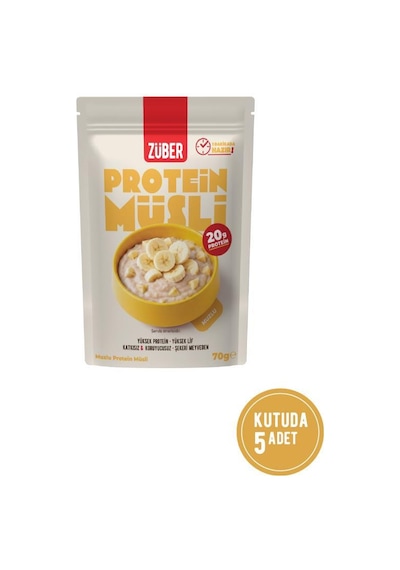 Muzlu Yulaflı Protein Müsli 20g Protein 70g X 5 Adet