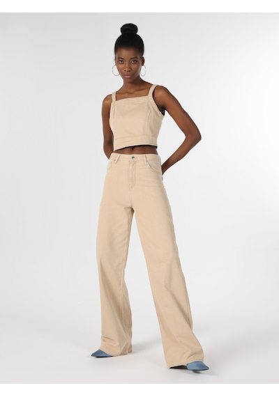 Colin's Crop Top Açık Kahvarengi Kadın Kolsuz Gömlek CL1064534_Q1.V1_DN00447 Colin's Crop Top Açık Kahvarengi Kadın Kolsuz Gömlek CL1064534_Q1.V1_DN00447