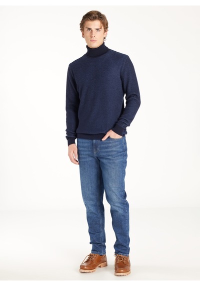Ted Baker Lacivert Erkek Balıkçı Yaka Standart Kazak Tbmrkw1068