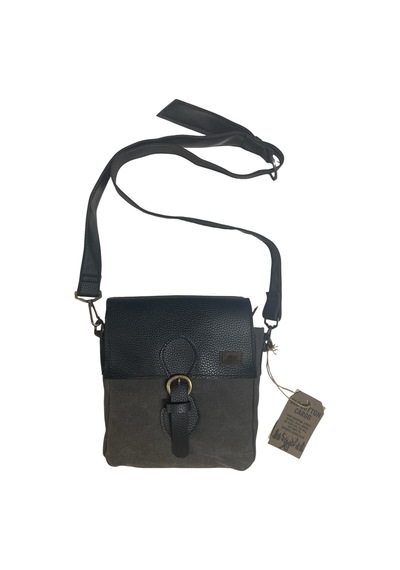 Old Cotton Cargo Kaliteli Su Geçirmez Unisex Küçük Kanvas Günlük Postacı Çantası 20 Cm X 20 Cm Siyah