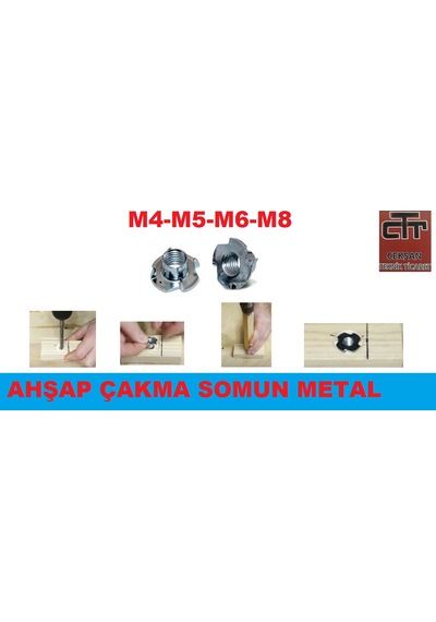 Ahşap Çakma Somun-Ağaç Somunu M4-M5-M6-M8 50 Adet-M8