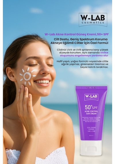 W-Lab Cosmetics Akne Kontrol Güneş Kremi 50 Ml