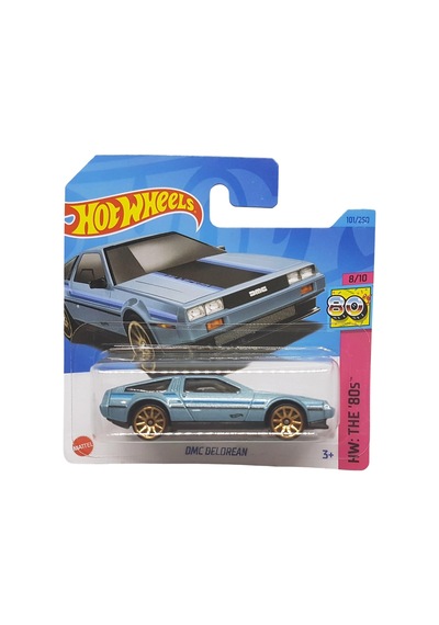 Hot Wheels Dmc Delorean - Hw: The '80s Metalik Açık Mavi 1/64 Diecast Model Araba Çok Renkli