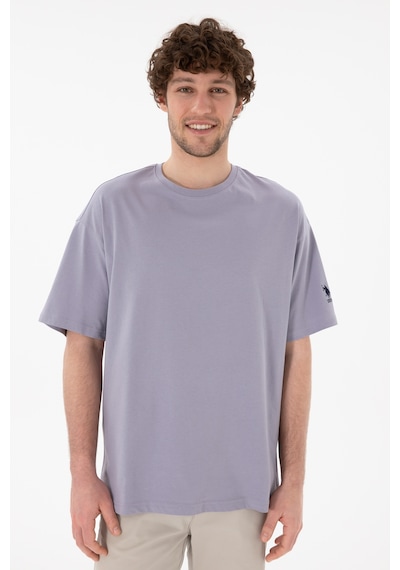 U.S. Polo Assn. Erkek Oversize Fit Bisiklet Yaka Gri Tişört 50305859-VR024