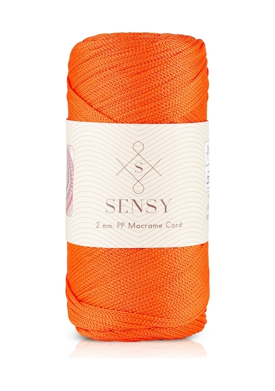 Sensy 2 Mm - 200 Gr Polyester Makrome Ipi Portakal 230 M Polyester Makrome Ip Supla Ip Ve Çanta Ipliği