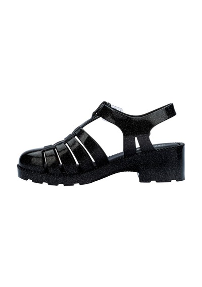 Mini Melissa Kız Çocuk Possession Parıltılı Simli İnci Siyahı Sandalet-14476 Siyah