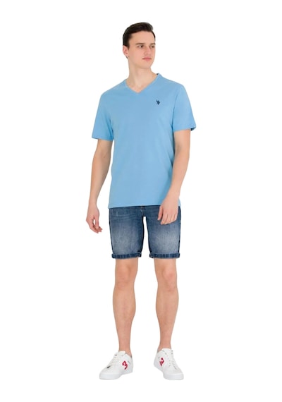 U.S. Polo Assn. Erkek V Yaka T-shirt Mavi