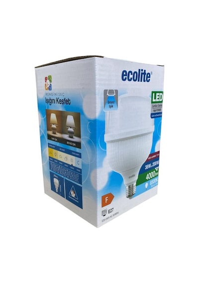 Ecolite 36w 200w Jumbo Led Ampul 6500k Beyaz Işık E27 Duylu Ecolite 36w 200w Jumbo Led Ampul 6500k Beyaz Işık E27 Duylu