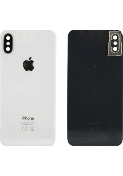 Kadrioğlu Apple Uyumlu iPhone X Arka Pil Kapağı Full Kamera Lensli Beyaz