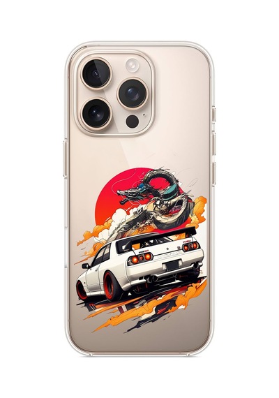 Apple Uyumlu iPhone 16 Pro Max  Gtr Güneş Ejderha Tasarımlı Baskılı Silikon Kılıf Renkli