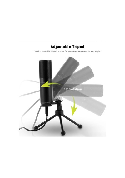 Rgb Led Profesyonel Usb Kondansatör Mikrofon 24 Bit / 96khz, Kardioid, Tak-çalıştır, Tripod Dahil, Podcast, Oyu