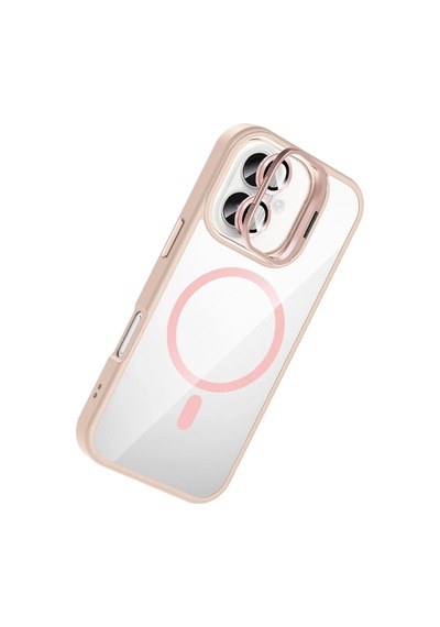 Erdo Ticaret Joko İphone 17 Remim Lensli Magsafe Standlı Kapak - Pembe Erdotıca