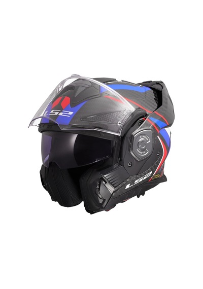 Ls2 Advant X Karbon Future II Karbon Modüler Kask Mavi - Kırmızı - Siyah